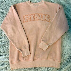 Victoria's Secret Women's Pink and White Sweatshirt